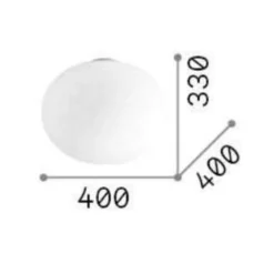 Plafoniere Moderne-Ideal Lux cotton pl1 d40 plafoniera per camera da letto sfera vetro 40cm bianca