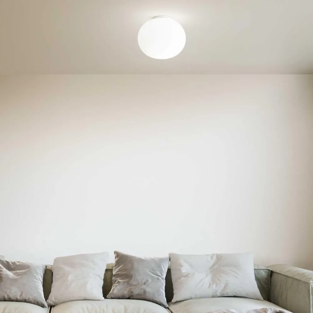 Plafoniere Moderne-Ideal Lux cotton pl1 d30 plafoniera tonta bianca per interni