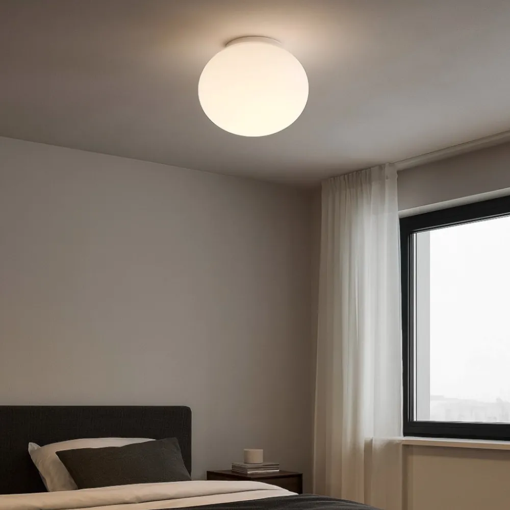 Plafoniere Moderne-Ideal Lux cotton pl1 d30 plafoniera tonta bianca per interni