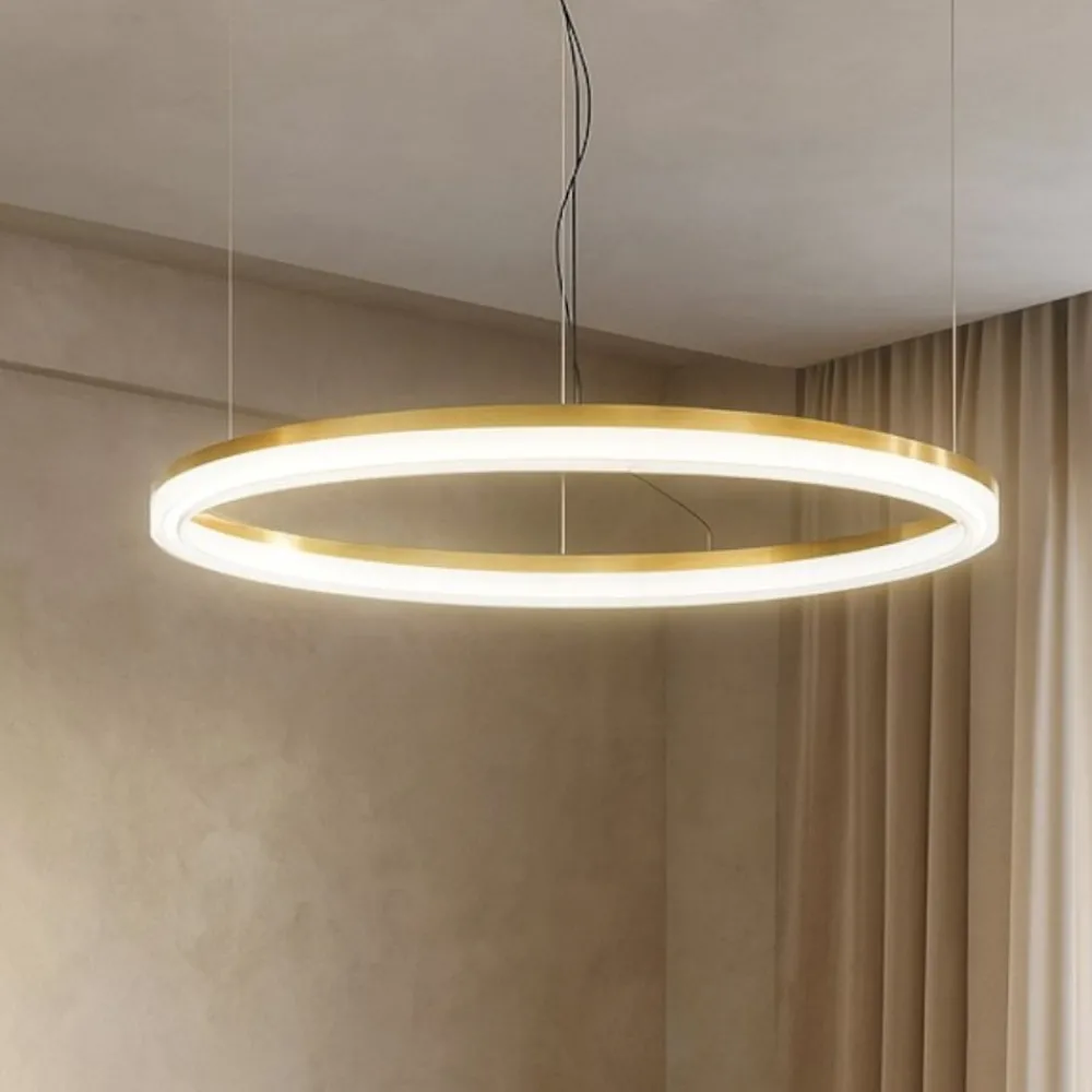 Lampadari Moderni-Ideal Lux crown sp d80 lampadario moderno ottone led 42w 3000k