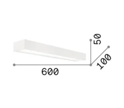 Applique Da Parete-Ideal Lux cube ap d60 applique rettangolare led 14w 3000k bianca