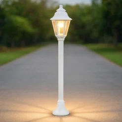 Lampioni Da Giardino-Ideal Lux dafne pt1 lampioncino da giardino lanterna per esterno bianco ip55