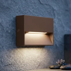 Segnapasso Led-Ideal Lux dedra ap small segnapasso da esterno marrone led 3w 3000k ip65