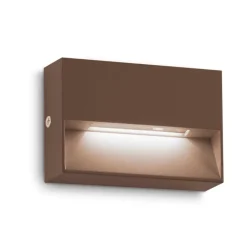 Segnapasso Led-Ideal Lux dedra ap small segnapasso da esterno marrone led 3w 3000k ip65