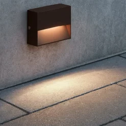Segnapasso Led-Ideal Lux dedra ap small segnapasso da esterno marrone led 3w 3000k ip65