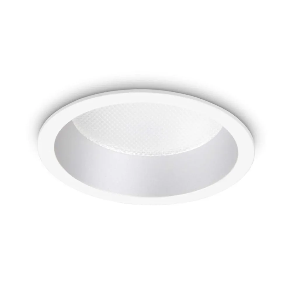 Faretti Da Incasso-Ideal Lux deep fi faretto a led da incasso rotondo ip44 su cartongesso 20w 3000k