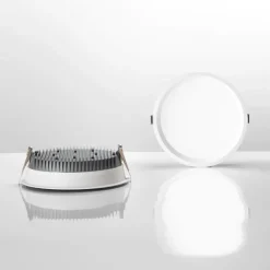 Faretti Da Incasso-Ideal Lux deep fi faretto a led da incasso rotondo ip44 su cartongesso 20w 3000k