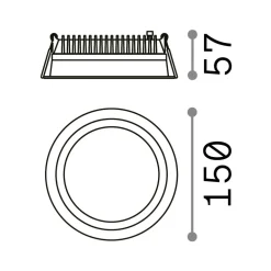 Faretti Da Incasso-Ideal Lux deep fi faretto a led da incasso rotondo ip44 su cartongesso 20w 3000k