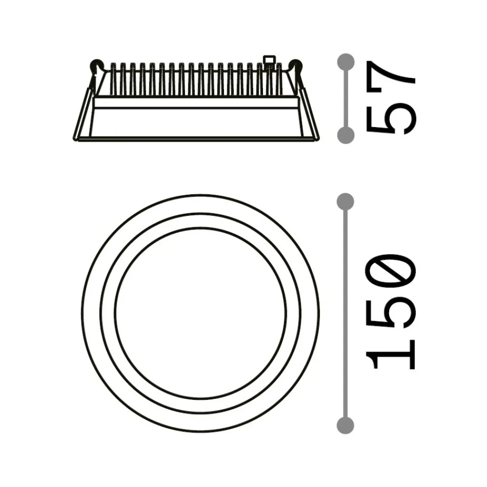 Faretti Da Incasso-Ideal Lux deep fi faretto a led da incasso rotondo ip44 su cartongesso 20w 3000k