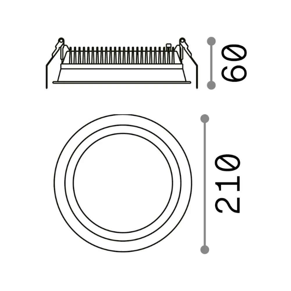 Faretti Da Incasso-Ideal Lux deep fi faretto da incasso led rotondo per controsoffitto 30w 3000k 220v