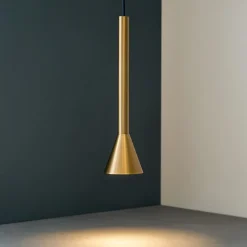 Lampade A Sospensione-Ideal Lux diesis sp lampada dorata a sospensione per isola