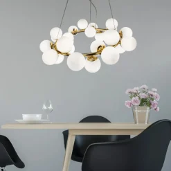 Lampadari Moderni-Ideal Lux dna sp25 lampadario moderno per salotto 25 luci sfere vetro