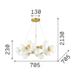Lampadari Moderni-Ideal Lux dna sp25 lampadario moderno per salotto 25 luci sfere vetro