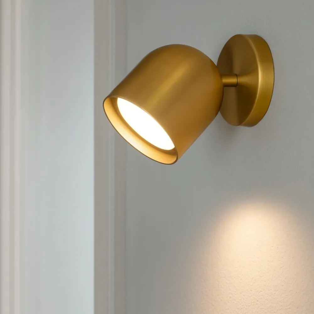 Applique Da Parete-Ideal Lux dodo ap1 applique da parete orientabile oro ottone