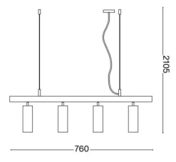 Lampadari Cucina-Ideal Lux dynamite sp4 lampadario per cucina luci orientabili bianco