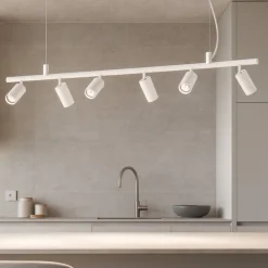 Lampadari Cucina-Ideal Lux dynamite sp6 lampadario per cucina 6 luci orientabili bianco