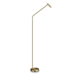 Lampade Da Terra-Ideal Lux easy p lampada da terra ottone spazzolato led 3000k da lettura