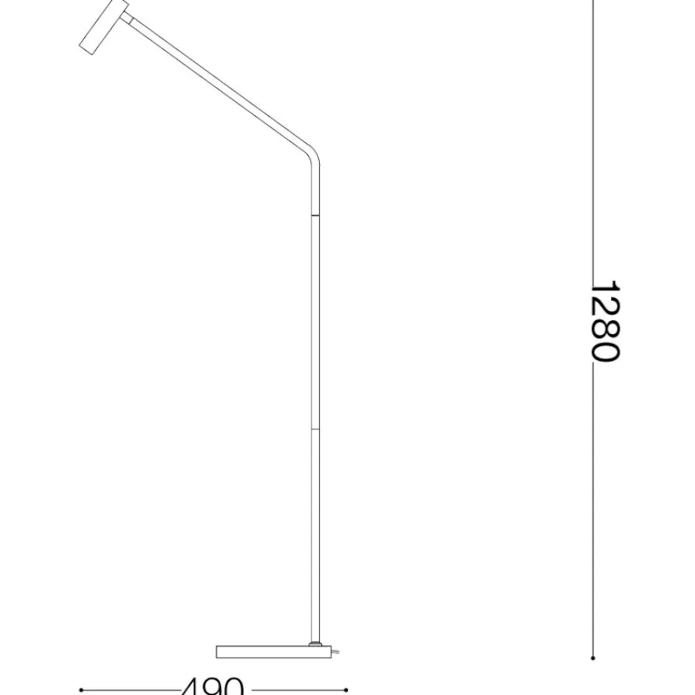 Lampade Da Terra-Ideal Lux easy pt lampada da terra nera design led 3,5w 3000k orientabile