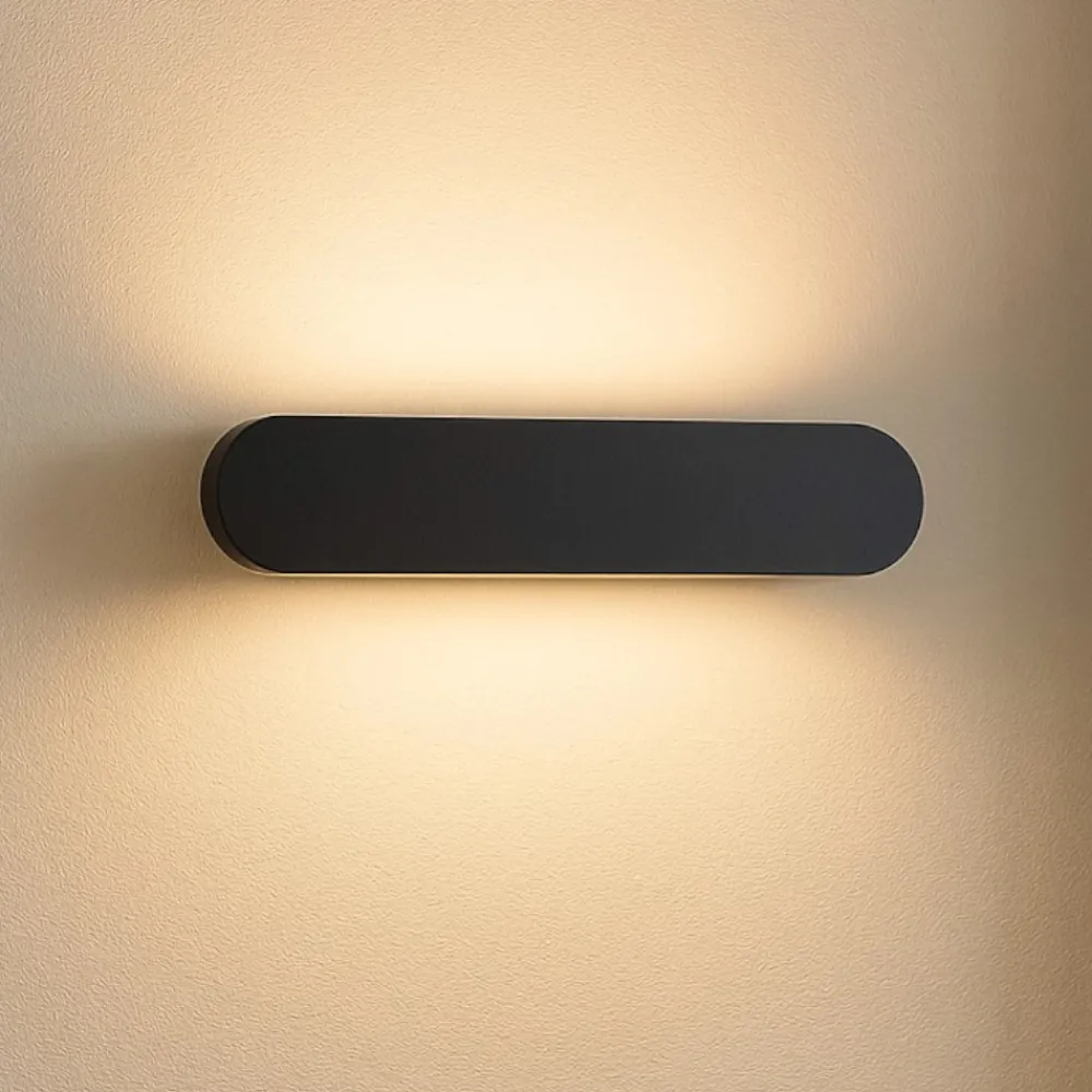 Applique Da Parete-Ideal Lux echo ap d60 applique led 30w 3000k nera per interni