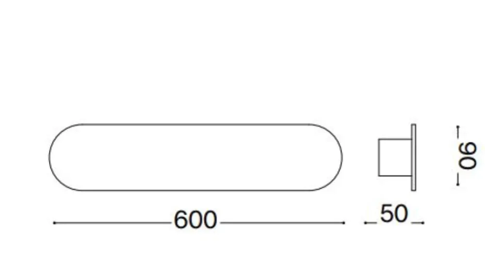 Applique Da Parete-Ideal Lux echo ap d60 applique led 30w 3000k nera per interni