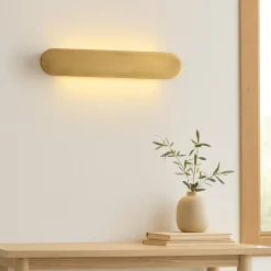 Applique Da Parete-Ideal Lux echo ap d60 applique led 30w 3000k oro ottone
