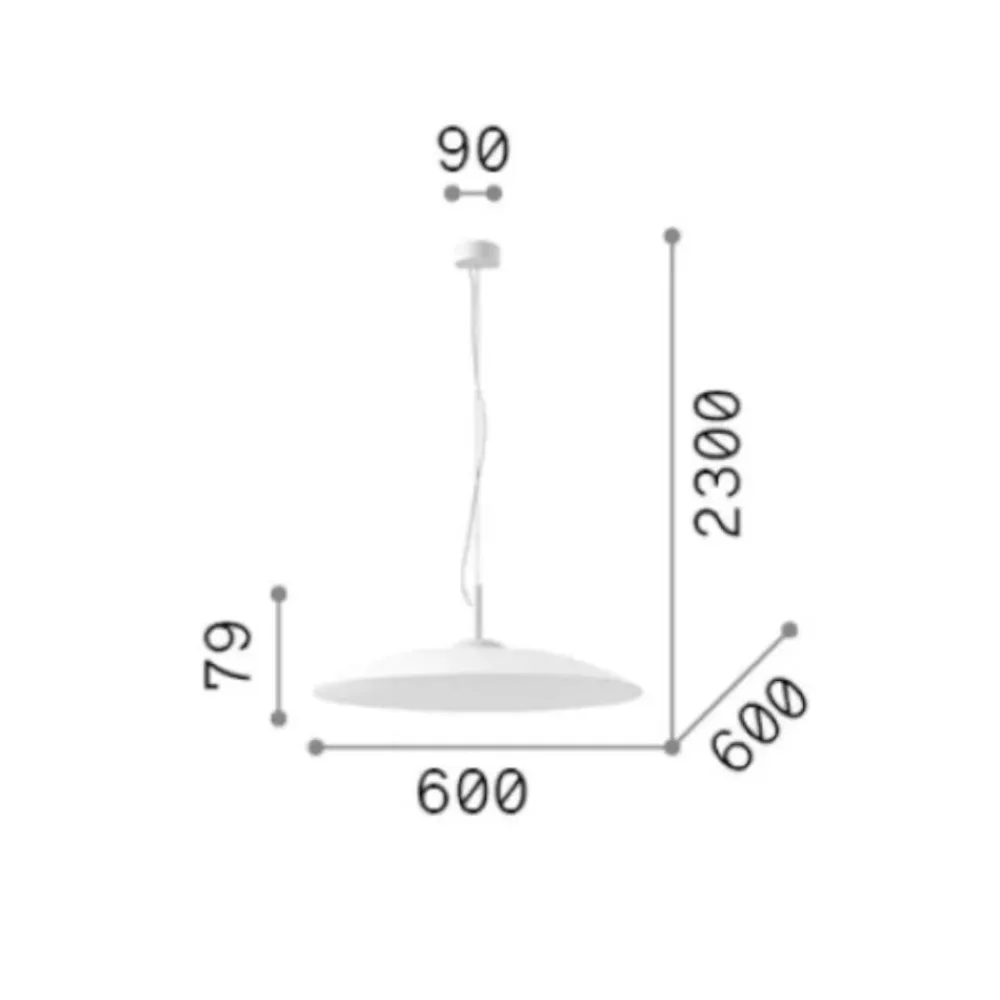 Lampadari Cucina-Ideal Lux eclipse sp1 lampadario da cucina bianco