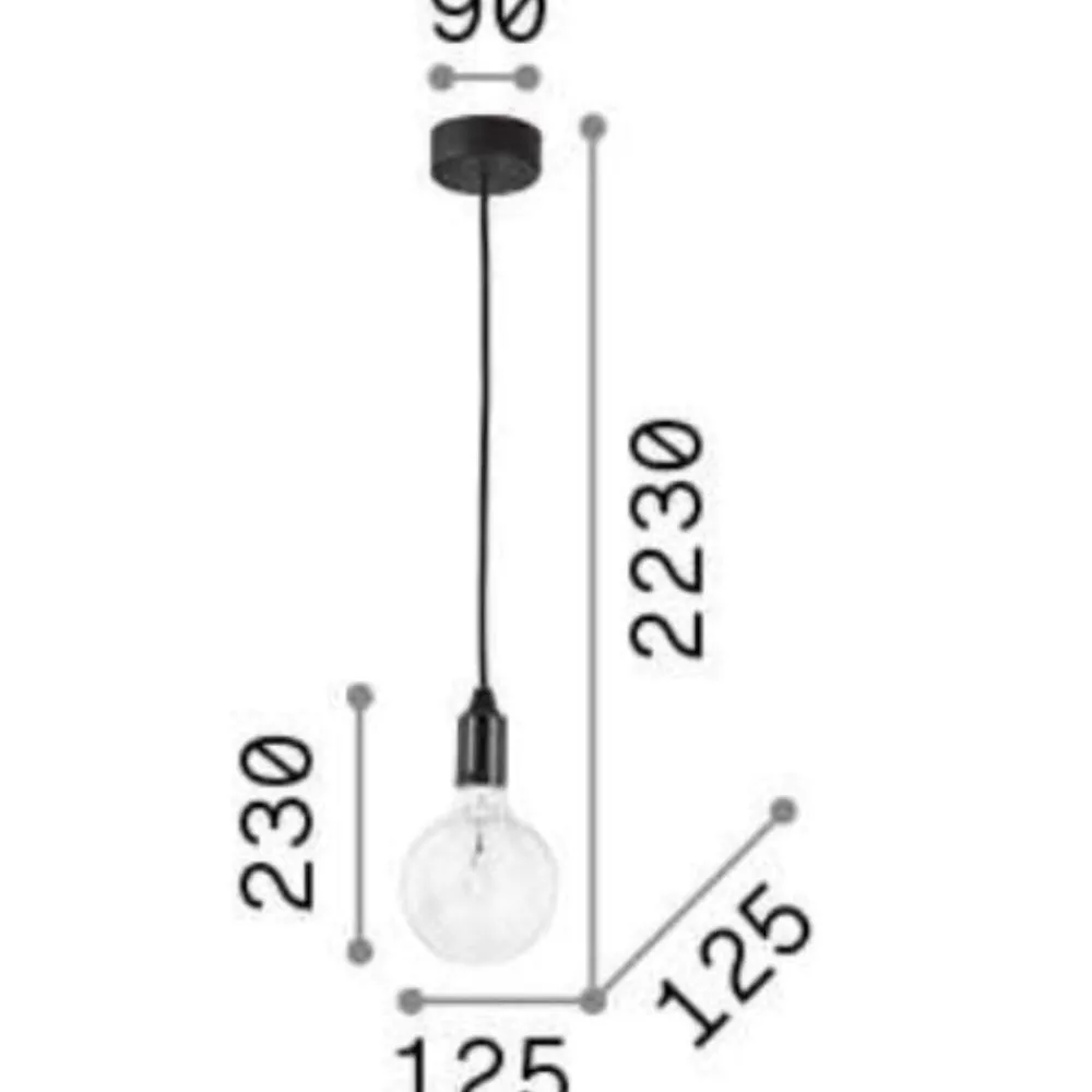 Lampade A Sospensione-Ideal Lux edison sp1 lampada a sospensione nero per cucina