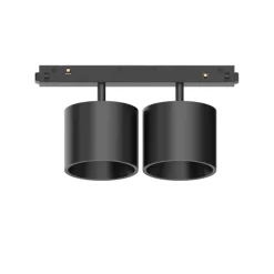 Illuminazione A Binario-Ideal Lux ego double big faretti led 20w 3000k nero per binario monofase