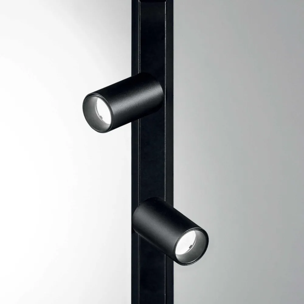 Illuminazione A Binario-Ideal Lux ego track double faretti nero orioentabile per binario led 4000k