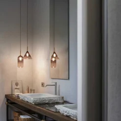 Lampade A Sospensione-Ideal Lux empire sp1 cilindro sospensione vetro grigio fume