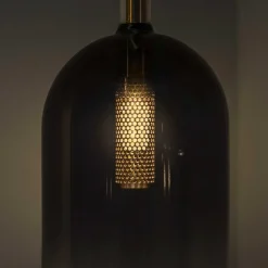 Lampade A Sospensione-Ideal Lux empire sp1 cilindro sospensione vetro grigio fume