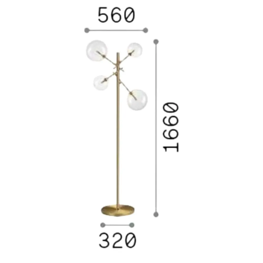 Lampade Da Terra-Ideal Lux equinoxe pt4 cromo lampada da terra