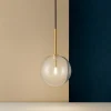 Lampade A Sospensione-Ideal Lux equinoxe sp1 d25 ottone lampada a sospensione dorata