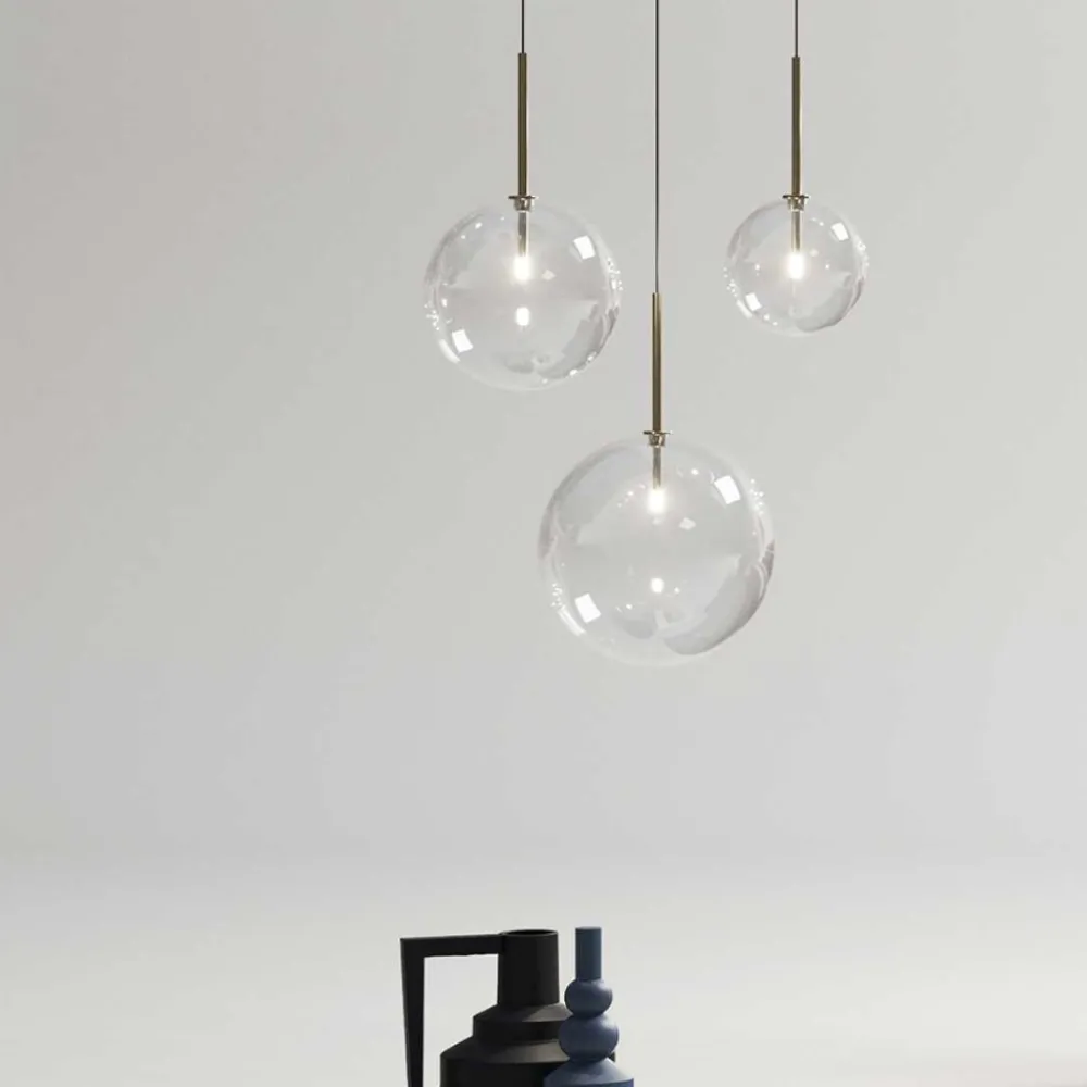 Lampade A Sospensione-Ideal Lux equinoxe sp1 d25 ottone lampada a sospensione dorata