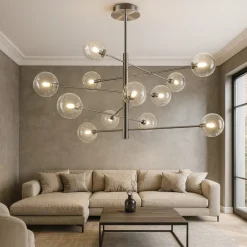 Lampadari Moderni-Ideal Lux equinoxe sp12 lampadario moderno vetro fume sfumato