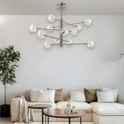 Lampadari Moderni-Ideal Lux equinoxe sp12 lampadario moderno vetro fume sfumato