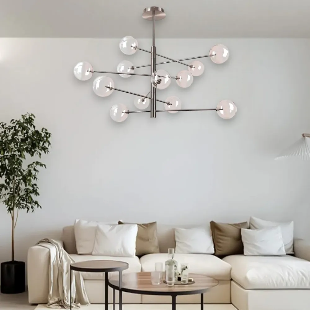 Lampadari Moderni-Ideal Lux equinoxe sp12 lampadario moderno vetro fume sfumato