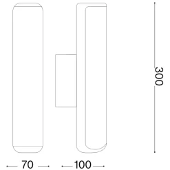 Applique Da Esterno-Ideal Lux etere ap 9w 4000k applique per esterno nero