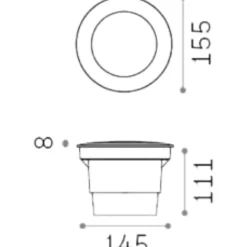 Faretti Da Esterno-Ideal Lux faretto da esterno a incasso nero gravity pt round big