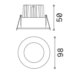 Faretti Da Incasso-Ideal Lux faretto da incasso led 8w 3000k room-65 fi round bianco tondo