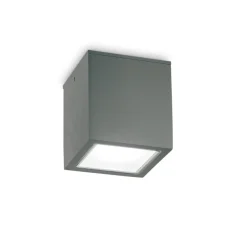 Faretti Da Esterno-Ideal Lux faretto per esterno led techo pl1 small cubo antracite