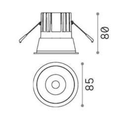 Faretti Da Incasso-Ideal Lux faretto per incasso bagno game trim round 11w 3000k ip65 nero