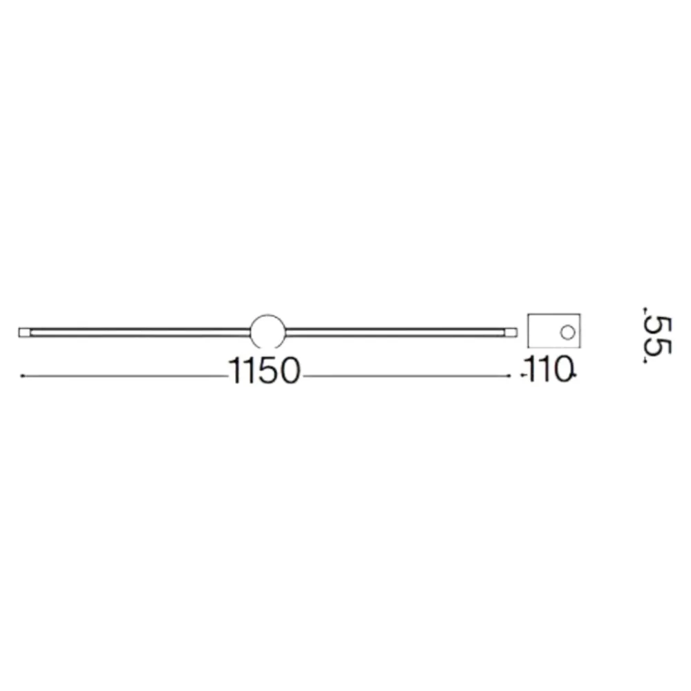 Applique Da Parete-Ideal Lux filo ap d115 applique led 16w 3000k nero