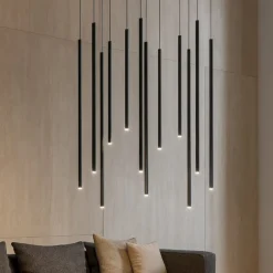 Lampadari Moderni-Ideal Lux filo sp12 lampadario moderno pendenti led 2700k nero