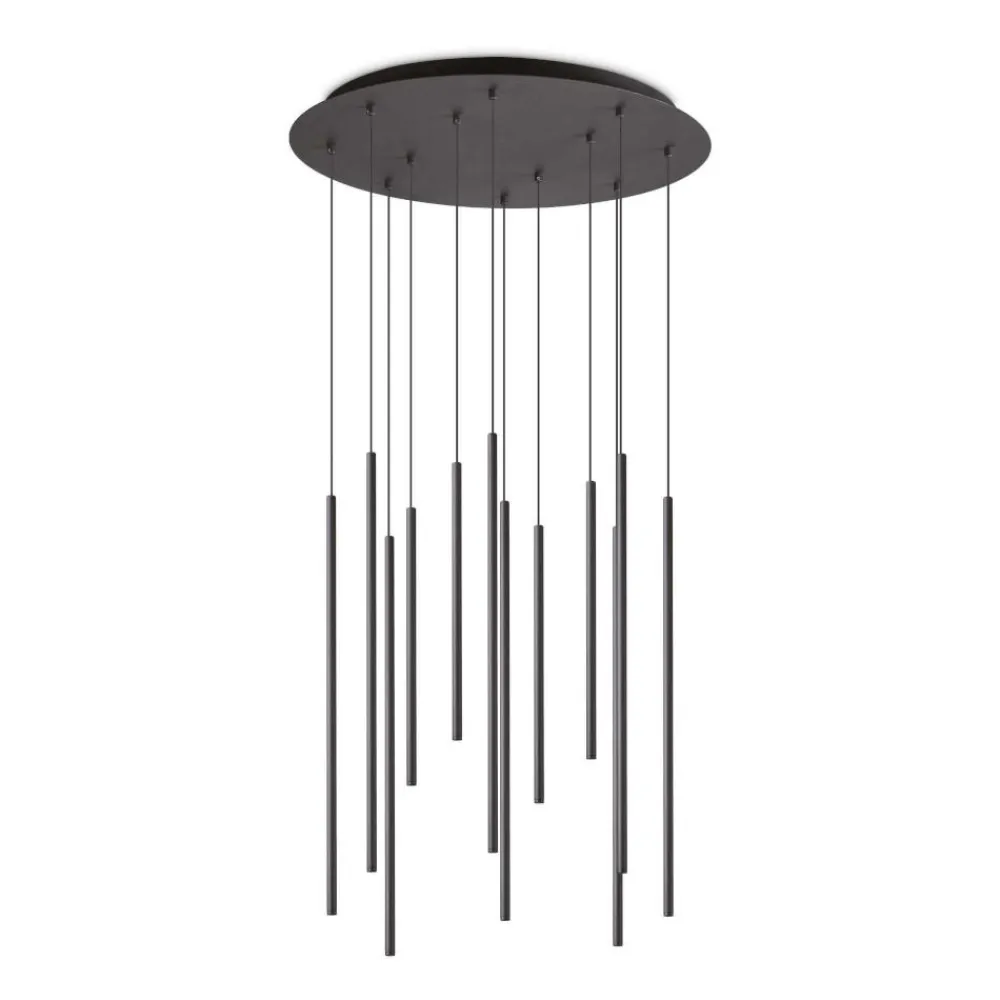 Lampadari Moderni-Ideal Lux filo sp12 lampadario moderno pendenti led 2700k nero