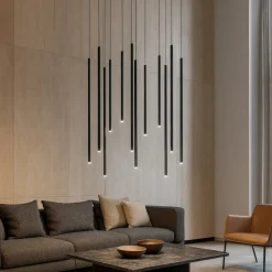 Lampadari Moderni-Ideal Lux filo sp12 lampadario moderno pendenti led 2700k nero