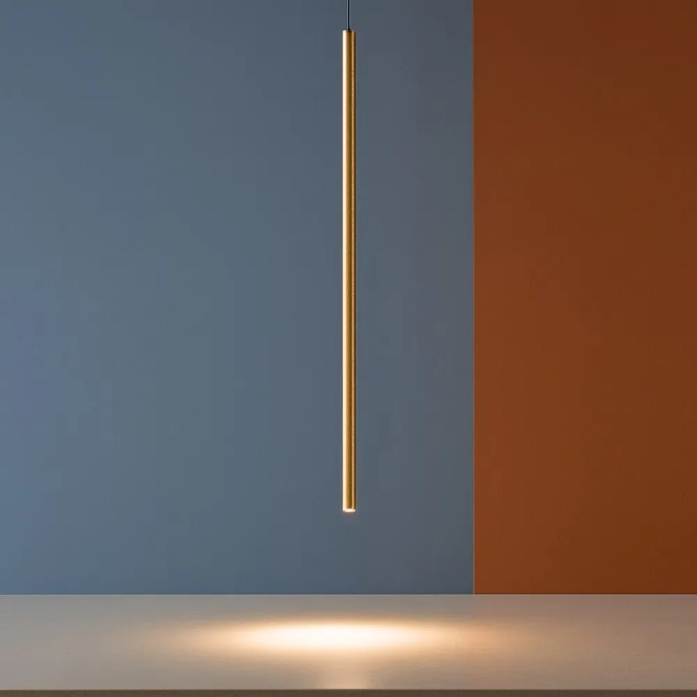 Lampade A Sospensione-Ideal Lux filo sp1 long wire sospensione cilindro led 4w ottone