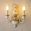 Applique Da Parete-Ideal Lux firenze ap2 applique due luci bianca e oro