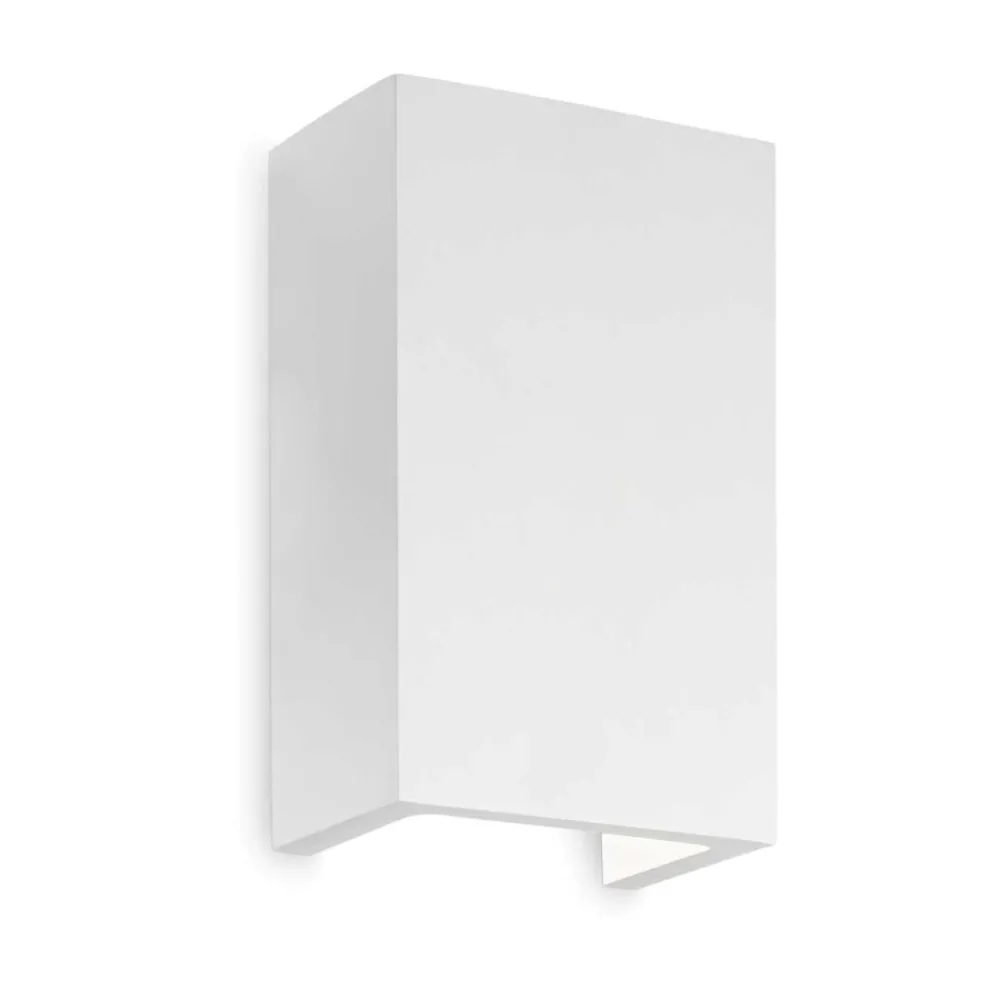 Applique Da Parete-Ideal Lux flash ap1 high applique in gesso bianco rettangolare