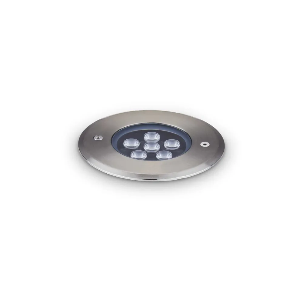 Faretti Da Esterno-Ideal Lux floor pt d12 faretto per esterni da incasso 6w 3000k calpestabile ip67